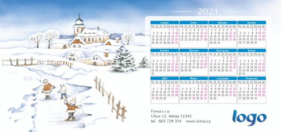Novoročenka s kalendářem KA-54 ka-54
